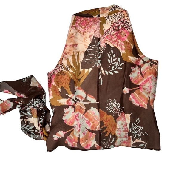 LAFAYETTE 148 NEW YORK Floral Silk Sleeveless Wrap Top And Skirt Size 10… - Picture 6 of 16